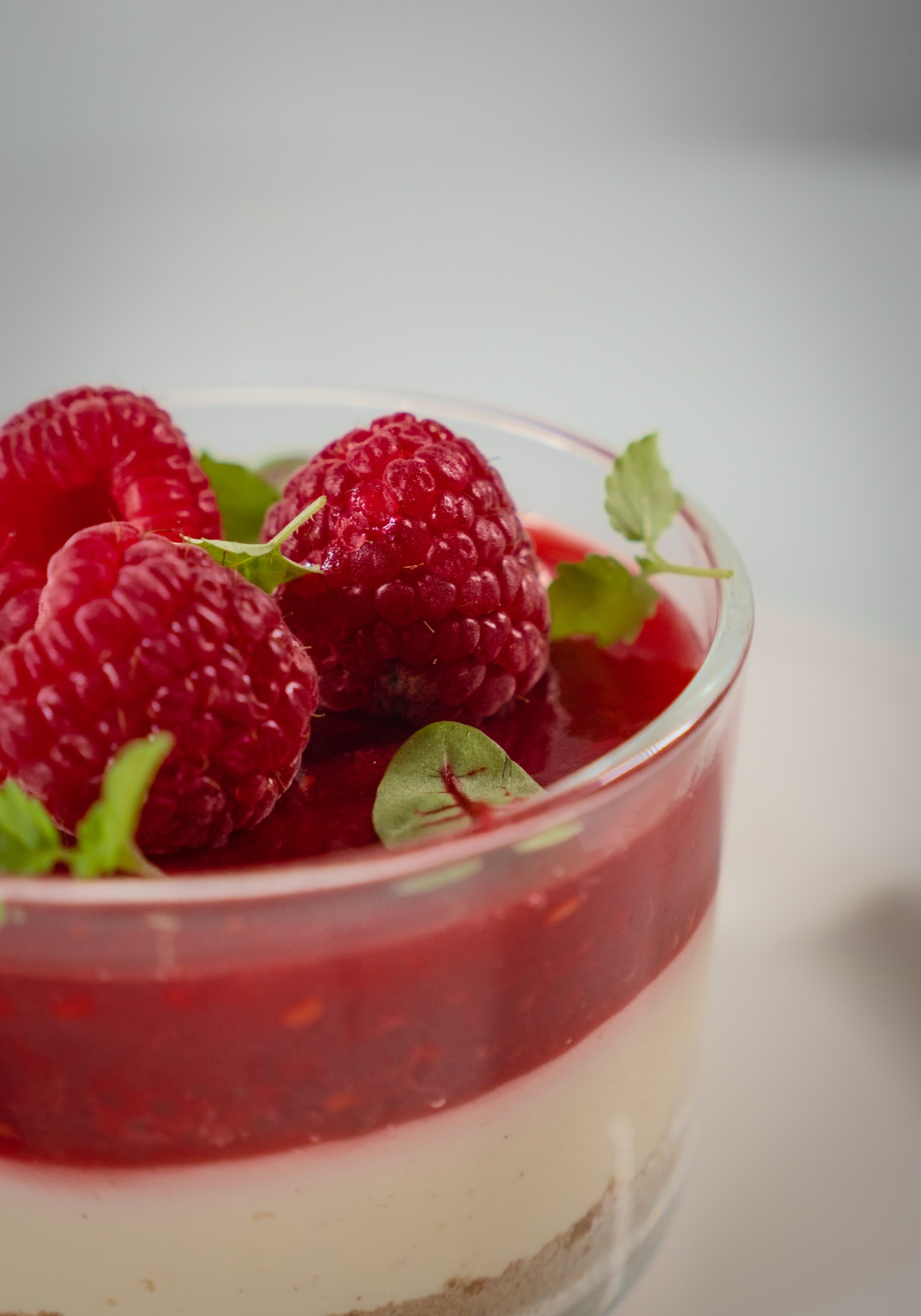 Raspberry panna cotta dessert for a Sydney baby shower by Chef Michele